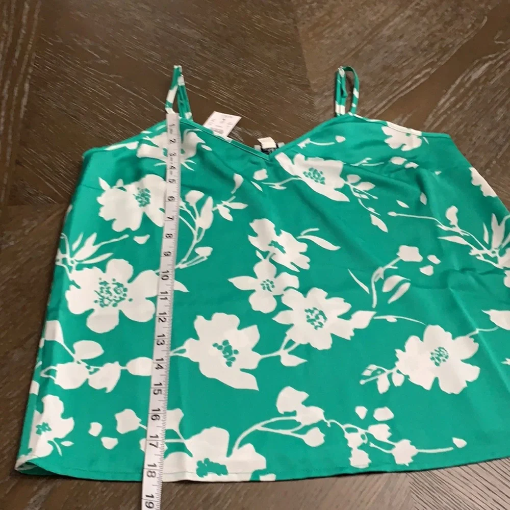 NWT J. Crew green floral print silky camisole top Size 6